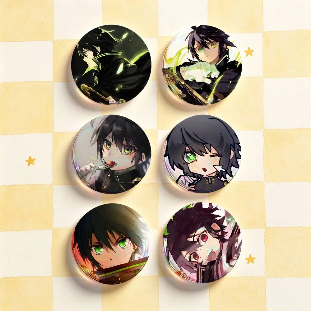 Y-Yuichiro Hyakuya Seraph of the End HD Print Badges Pretty Round Display Brooches IP merchandise 32mm 58mm 75mm 44mm 25mm