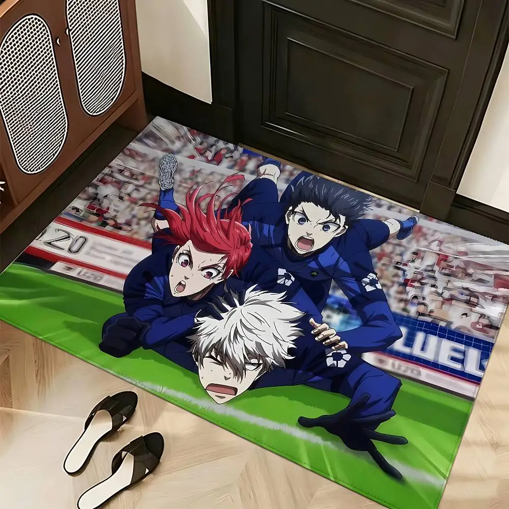 Anime B-blue L-lock-S Cool Carpet Bathroom Anti-slip Mat Door Mat Home Decoration Mat Entrance DoorMat Scratch-resistant DoorMat
