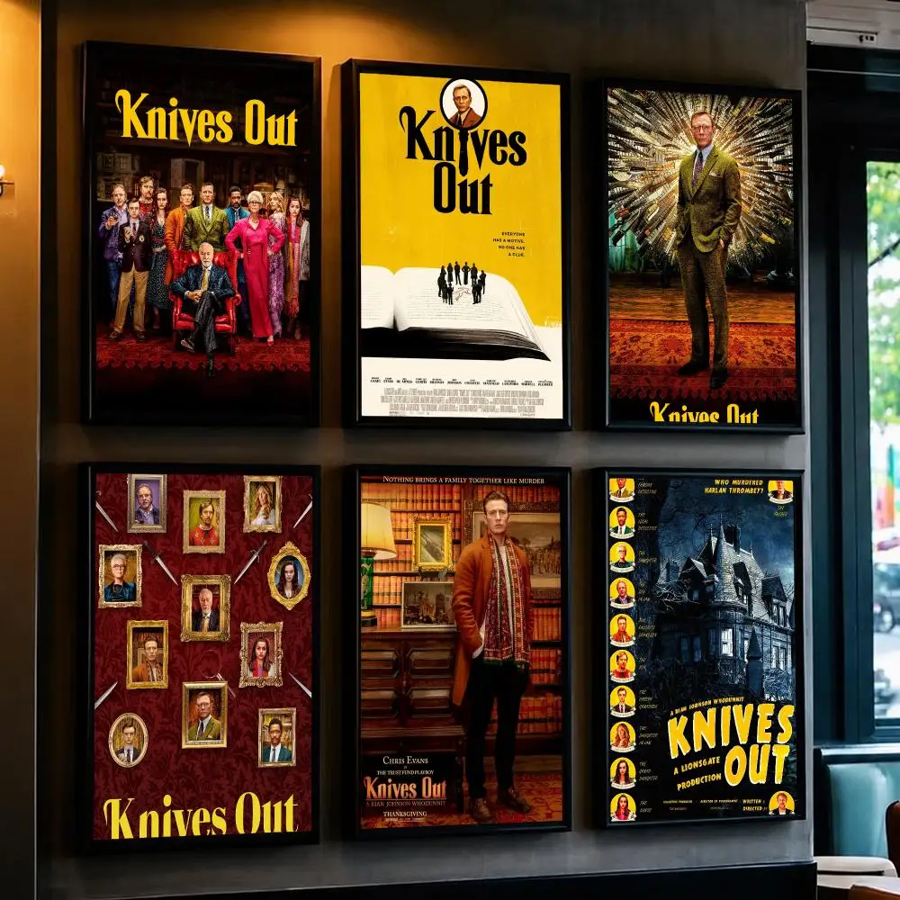 classic movie K-Knives Out 2019-T Poster Minimalist Wall Sticker for Cafe Office Bar Home Decor and Gift
