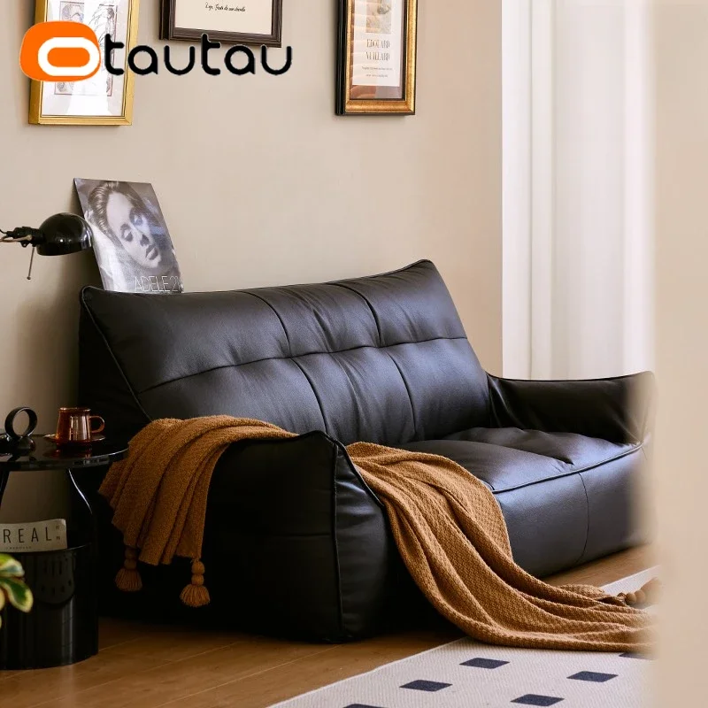 

OTAUTAU 2-seat Faux Leather Bean Bag Cover SF016【No Filler Inside! You Need To Buy Filler By Yourself !】