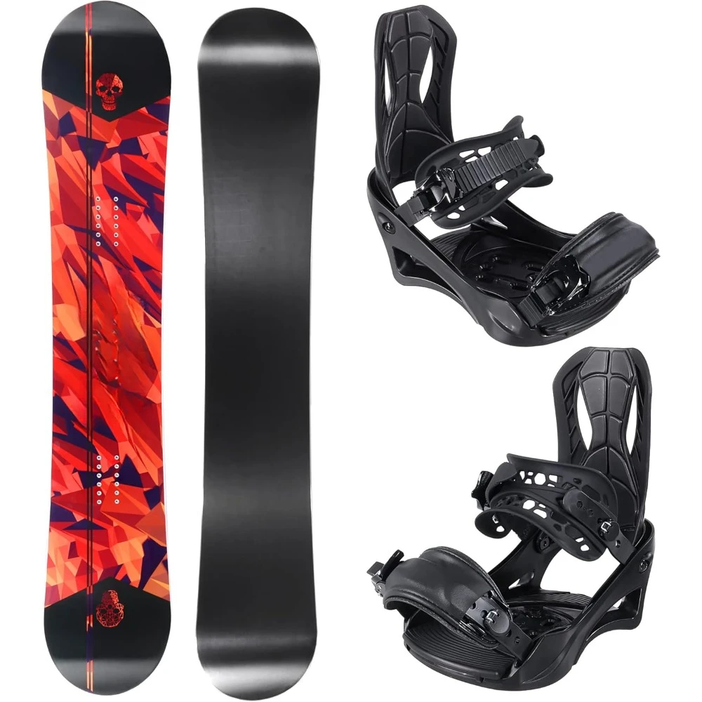 Summit Snowboard & Binding Package- Best All-Terrain, Twin Directional, Hybrid Profile Snowboard & Bindings for All Levels