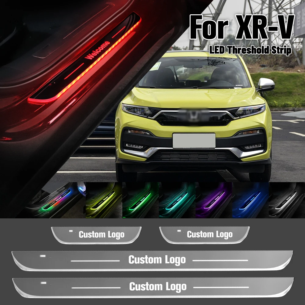 

For Honda XR-V XRV XR V 2015-2019 Car Door Sill Light Customized Logo LED 2017 2018 Welcome Threshold Pedal Lamp Accessories