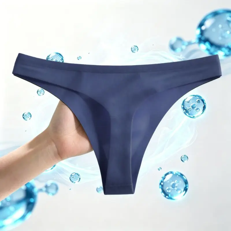 1/3Pcs Set Men's Breathable Sport Fitness Underwear Daily Gym Wear Sexy Zero Seam Thong Ice Lightweight Contour Pouch G-String