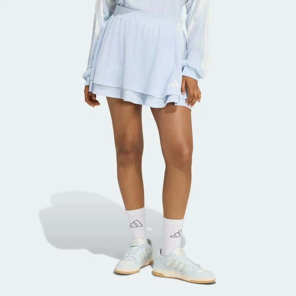 Adidas House of Tiro W Her Skrt Short Skirt Women's Striped Comfortable Soft Casual Versatile Sports Blue Jy7633