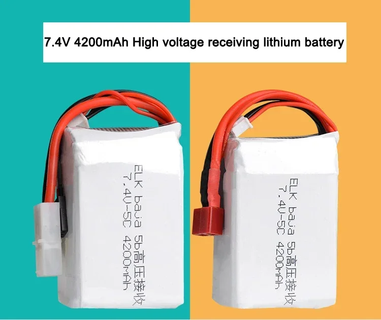 7.4V 4200MAH 5C Lipo Battery With Tamiya Plug /T plug  For ELK-Racing Baja 5B 5T 5SC Remote control Car Truck ,BAJA5B RC vehicle