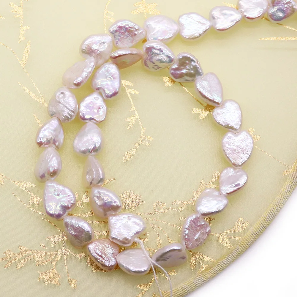 

Белый натуральный пресноводный жемчуг в форме сердца в стиле барокко, свободная бусина с прямыми отверстиями, 1 нить для изготовления браслетов, ожерелья, ювелирных изделий