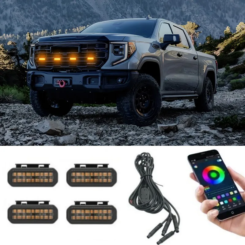 

LED Front Grille Light For GMC Sierra 1500 Car Daytime Running Light Wheel Eyebrow Lamp For Pickup Offroad 12V