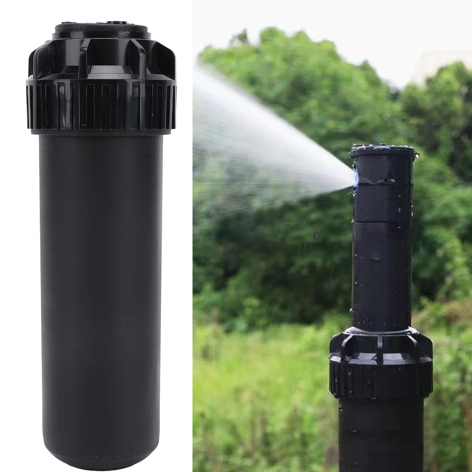 Telescopic Sprinkler Buried Retractable Sprinkler G3/4 Female Threaded Interface Plastic 40°‑360° Adjustable for Lawn