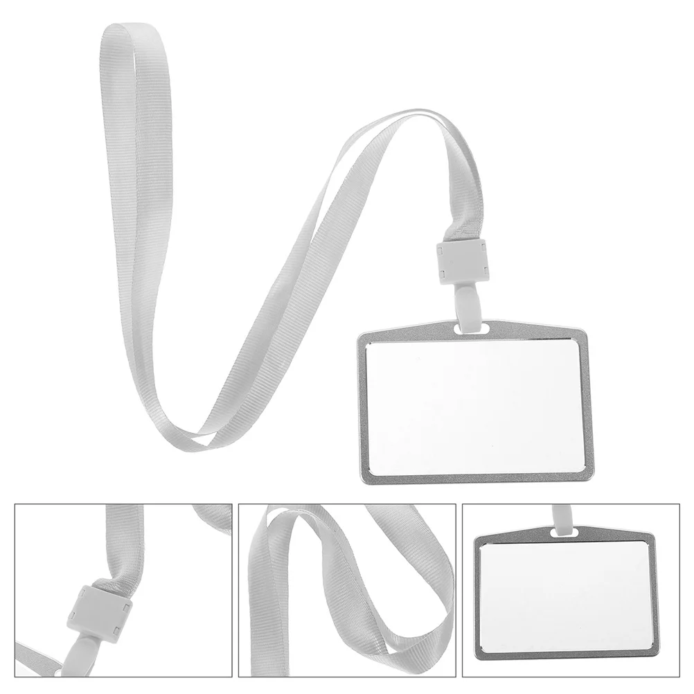 

2 set Aluminum Alloy Badge Holder 2 Set For Office Employee Id Protection Secure Staff Identification Card Cover Lanyards School