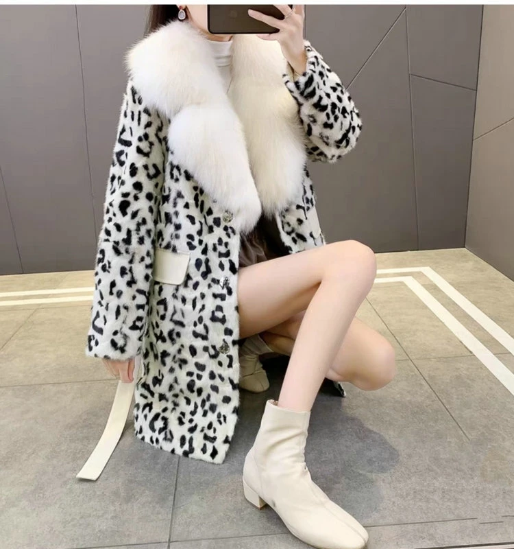 High-end Feminine Chic Imitation Fur Mink Fleece Coats Medium Long Versatile Long-sleeve Ladies Faux Fur Jackets Women’s Clothes