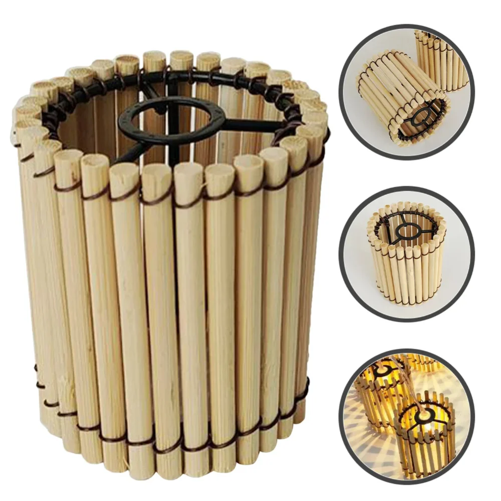 

Bamboo Lampshade Pendant Light Covers Accessories Decorative Hanging Small Bedroom