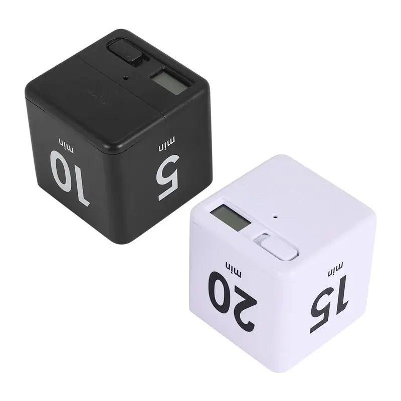 A01F-2PCS Cube Timers Gravity Sensor Flip Timer Kitchen Timer For Time Management And Countdown 1-3-5-10,15-20-30-60Minutes