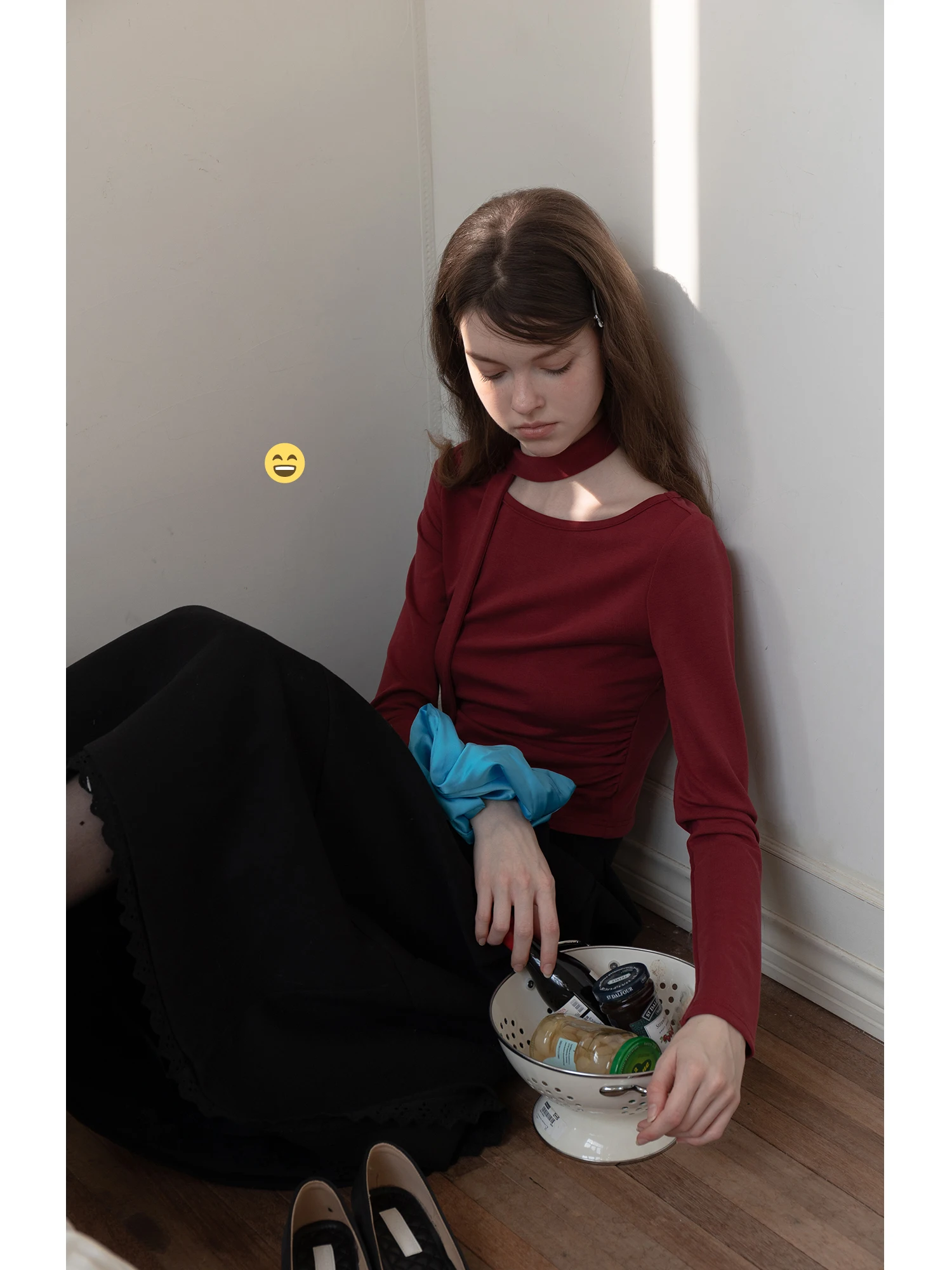 Eggka Long Sleeve Slim Fit T-Shirt Back Hollow Design with Sash Waist Inward Match Base Shirt Weight Loss Top Women's Fashion
