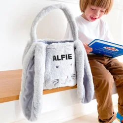 Personalized Custom Name Fluffy Bunny rabbit bag Egg Hunt game basket happy Easter Party decoration family kid boy girl gift