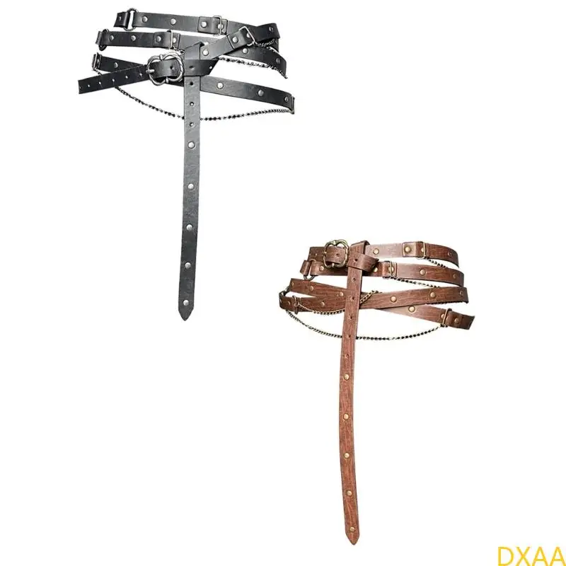 

DXAA Unique Metal Buckle Waistband PU Belt for Women Girls Fashionable Sash
