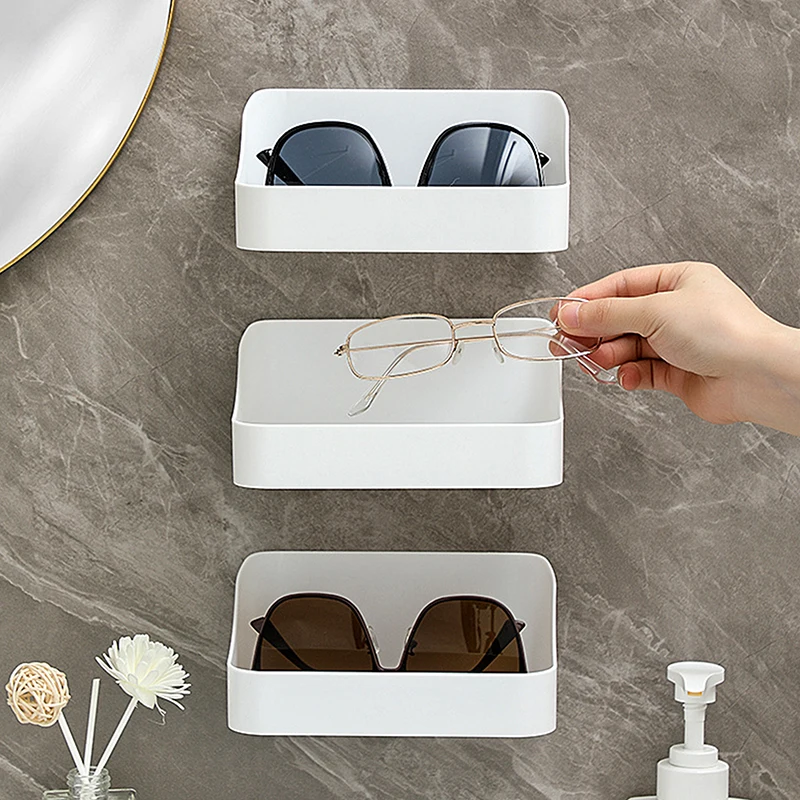 1PCS Eyeglasses Organizer Rack Wall Mounted Sun-glasses Display Holder Wardrobe Decoration Storage Box Sunglass Organizer