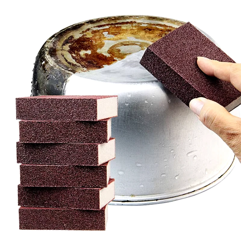 Sünger Carborundum Pas Çıkarma Temizleme Fırçaları Kireç Çözücü Temiz Ovmak Ocak Pot Mutfak Süngeri