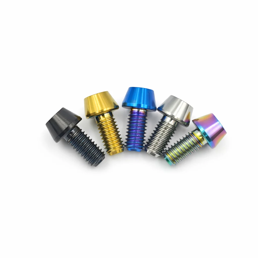M5 Titanium Bolt 10mm-60mm Hex Socket Cap Screw 4mm Allen Drive Lightweight Fastener for Bicycle Motorcycle Bike Parts