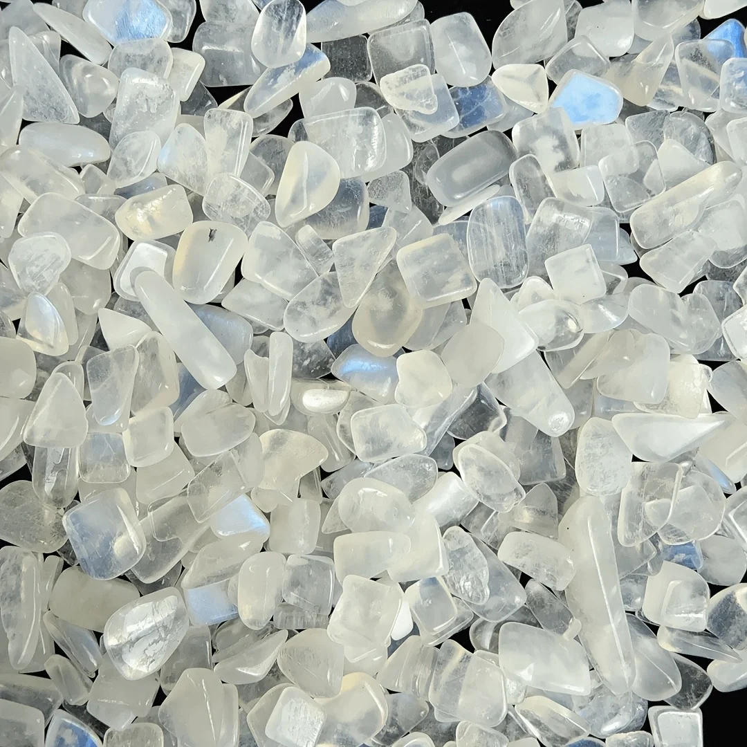 Natural White Moonstone Chips Irregular Crushed Crystal For DIY Jewelry Making Aquarium Garden Home Decor Mineral Specimen