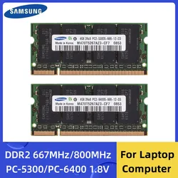 Samsung Memoria RAM DDR2 4GB 8GB 667MHz 800MHz Memoria SODIMM per laptop PC2-5300 6400 RAM 200Pin 1.8V Memoria per notebook a doppio canale