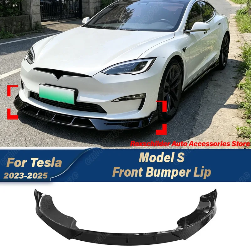 

For Tesla Model S 2023 2024 2025 Automobile Front Bumper Lip Sports Racing Front Chin Spoiler Body Modification Kit