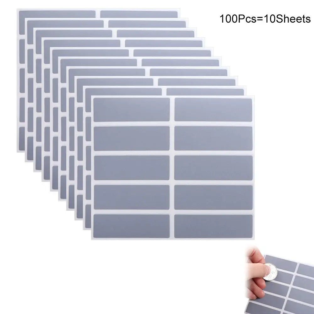 100pcs Rectangular Scraping Stickers Scratch Cards Creative Funny Scratch Off Stickers Adhesive Scratch Off Cards