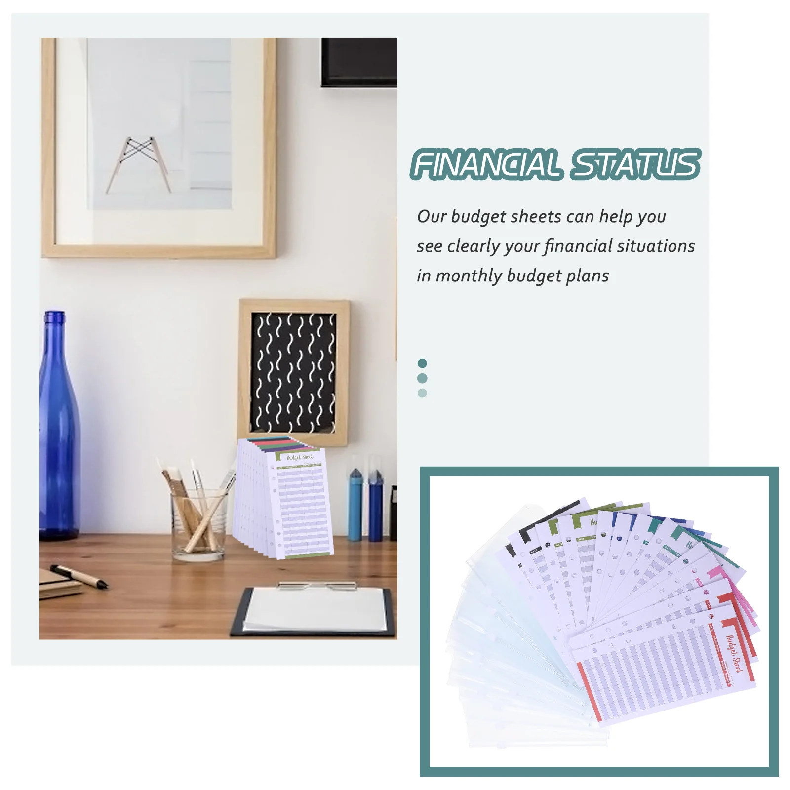 

24Pcs A6 Budget Binder Inserts Clear Zipper Envelopes for Monthly Expense Tracking Portable Financial Planning Sheets