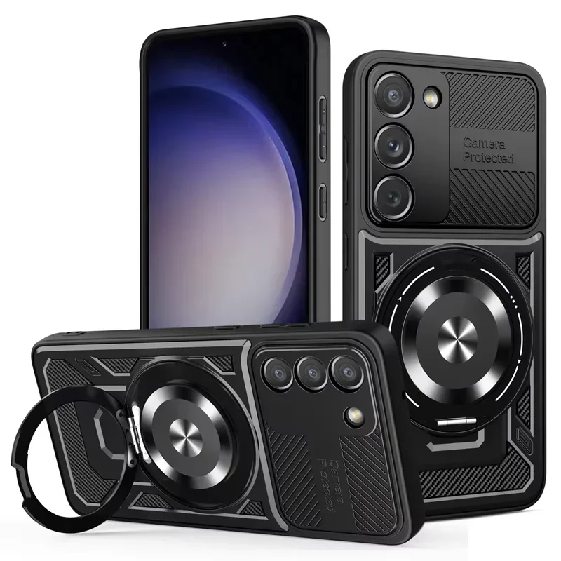 Shockproof Magnetic Ring Armor Case For Samsung Galaxy S25 Ultra Edge S25 FE Plus S25FE 5G Magsafe Wireless Charge Cover