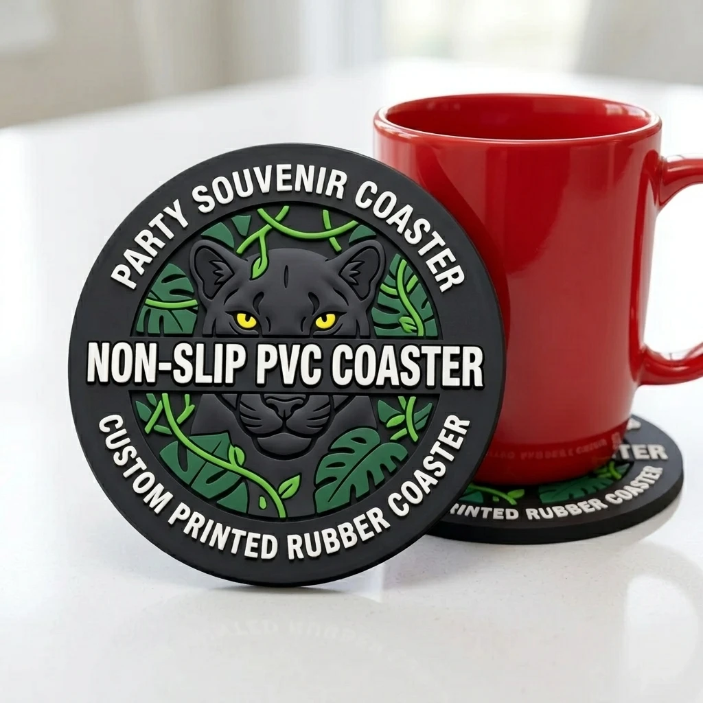 Custom Round Silicone Coaster Customized Logo Soft PVC Tea Cup Mat Home Kitchen Decor Wholesale