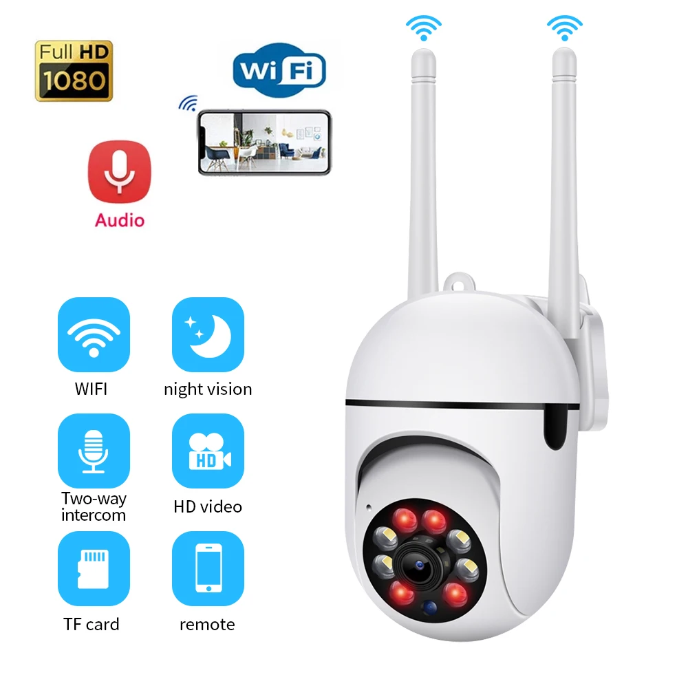 Surveillance camera night vision full-color fully automatic human tracking home panoramic WiFi video security monitoring camera
