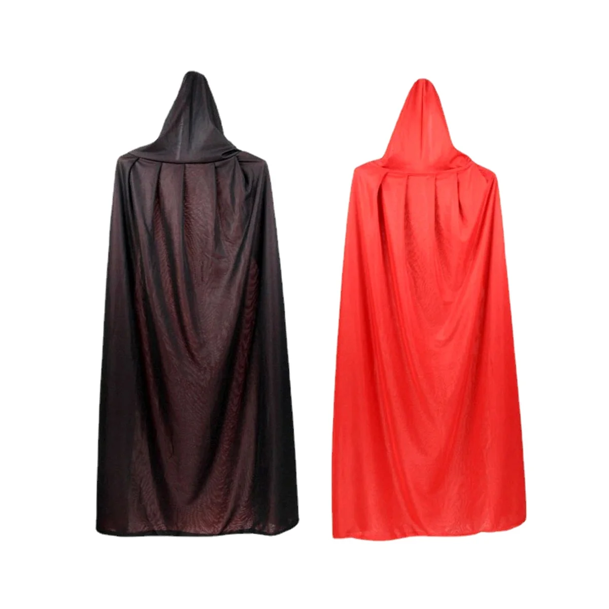 2 Stück Halloween Vampir Umhang, reversible Kapuze Vampir Umhang für Halloween Erwachsenen Cosplay, schwarz und rot 5ft b