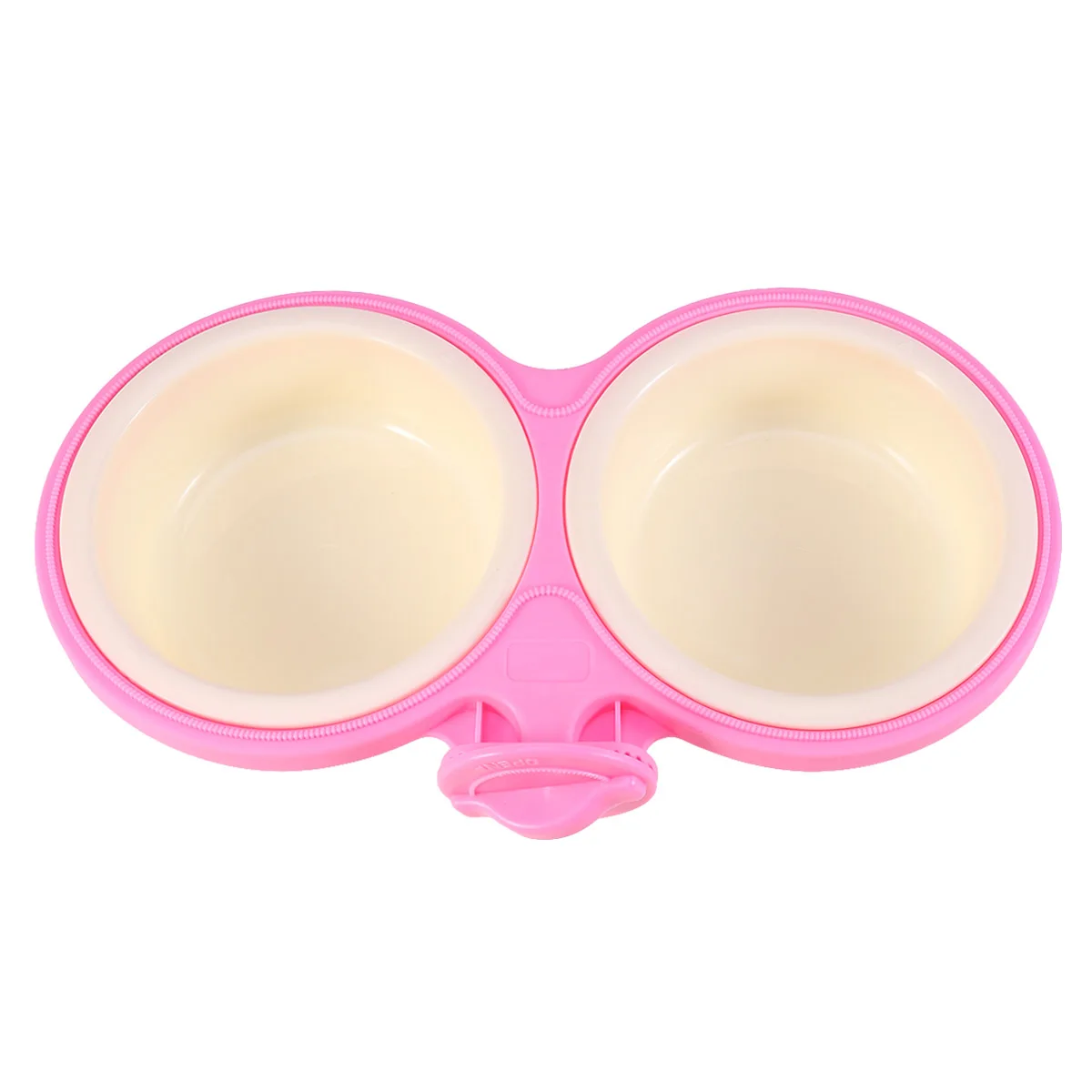 

1pc Hanging Pet Bowl Double Food Water Dispenser For Dog Cat Durable Splash Proof Cage Mounted Buckle Lightweight