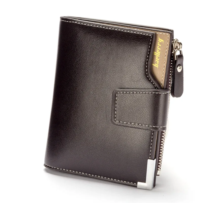 Multifunktionale Herren-Kurzgeldbörse mit Reißverschluss-Münzfach an der Seite, trendiges Herren-Accessoire, Business-Casual-Herrenbrieftasche, einfaches und stilvolles Geschenk für Männer. – Detail 2