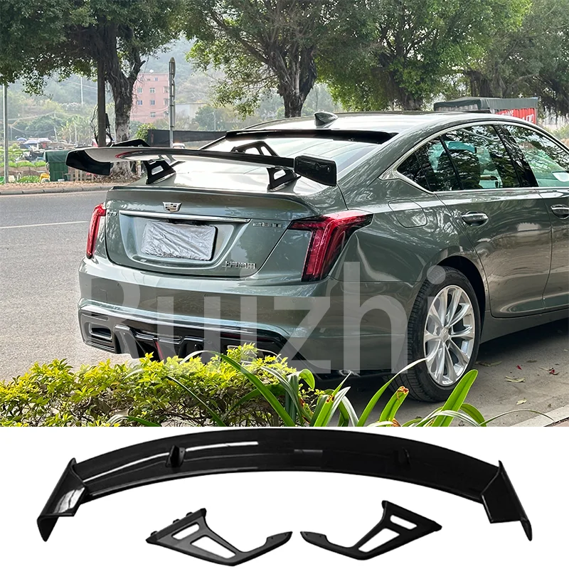 

For Cadillac CT4 CT5 Rear Trunk Iid GT Universal Spoiler Tail Accessories Real Carbon Fiber Black Exterior Car Rear Spoiler