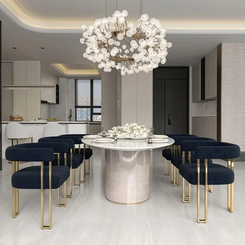 Dining Set of , Modern Black Chairs with Arms and Elegant Golden