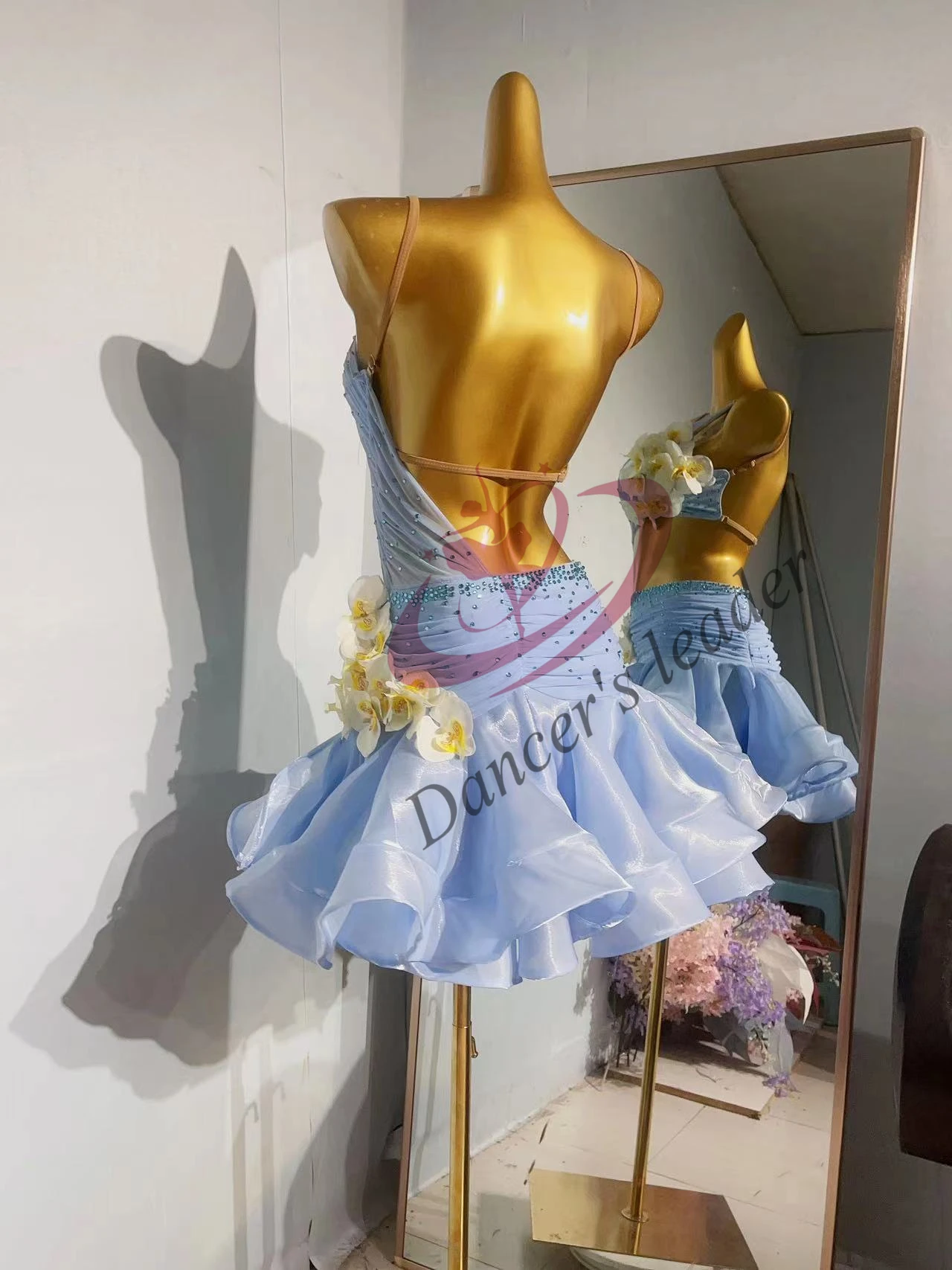 Vestido de baile latino de gama alta personalizado fiesta de verano vestido de baile Floral Cha Tango vals ropa profesional de escenario para adultos