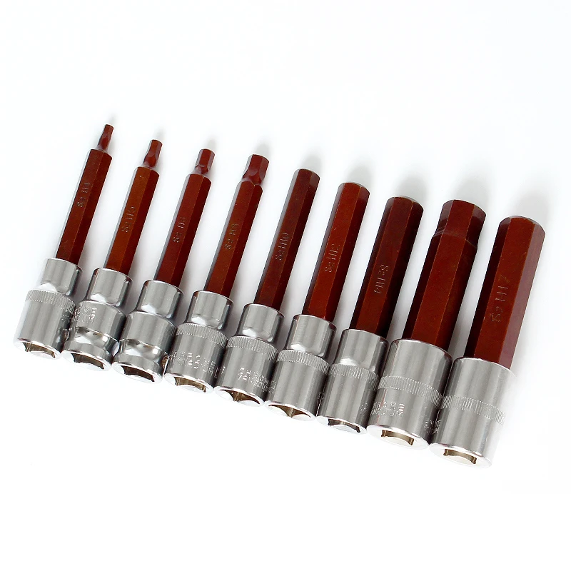 Imagem -04 - Encanta a Chave Allen do Adaptador dos Bocados do Hexágono do Soquete s2 do Bocado para a Chave de Soquete da Catraca da Chave Inglesa do Torque h4 h5 h6 h7 h8 H10 H12 H14 H17 Peças