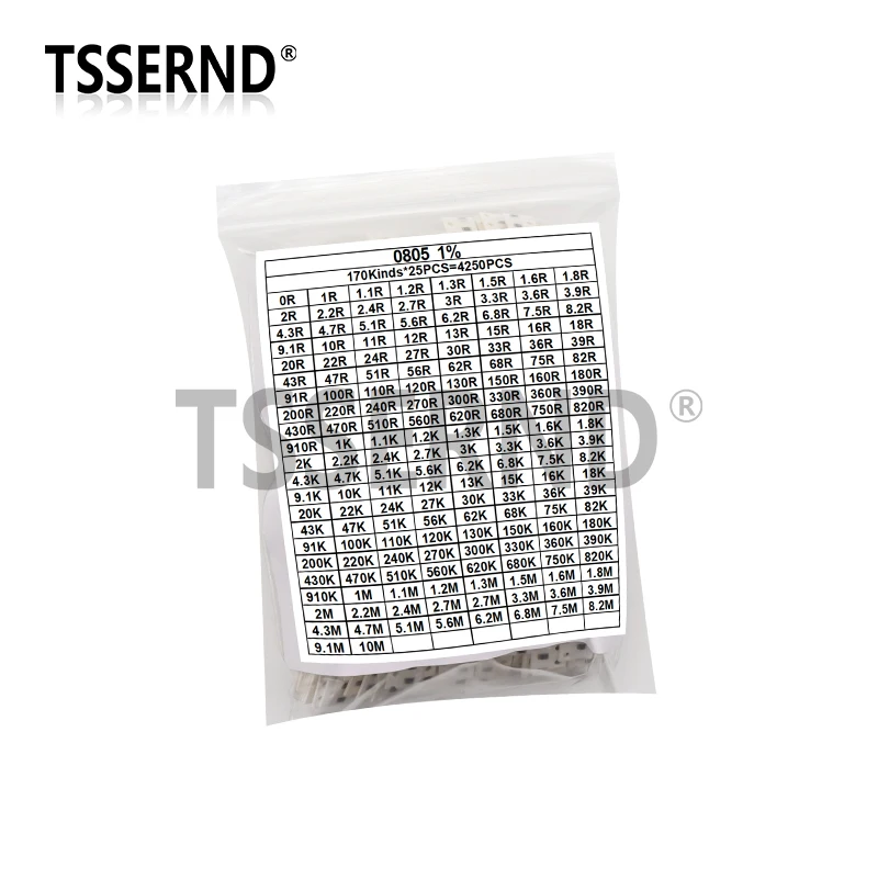 

170Values 1% 0402 0603 0805 1206 SMD Chip Resistor Assorted Kit 0R - 10M ohm Resistance Samples Set