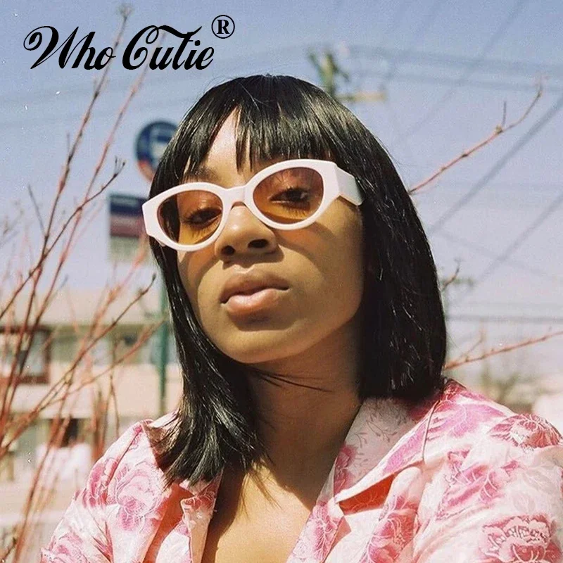 WHO CUTIE 2025 Oval Sunglasses Women Brand Designer Vintage Leopard Frame Oval Lens 90S Cat Eye Sun Glasses Sunny Shades OM561B