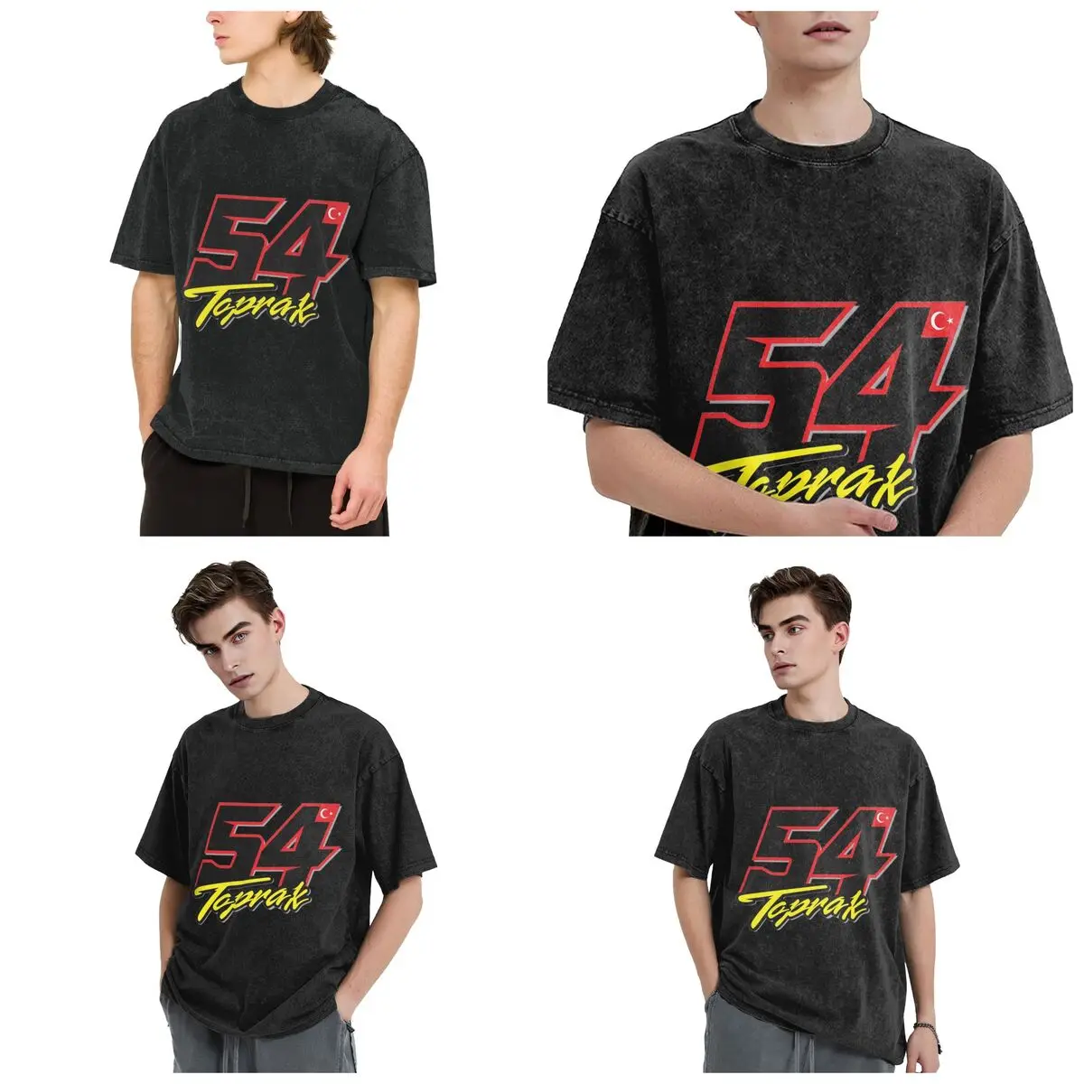 Streetwear T-Shirts Toprak Razgatlioglu 54 Washed T Shirt Short Sleeve Hip Hop T-Shirt Tops Tees for Men Women