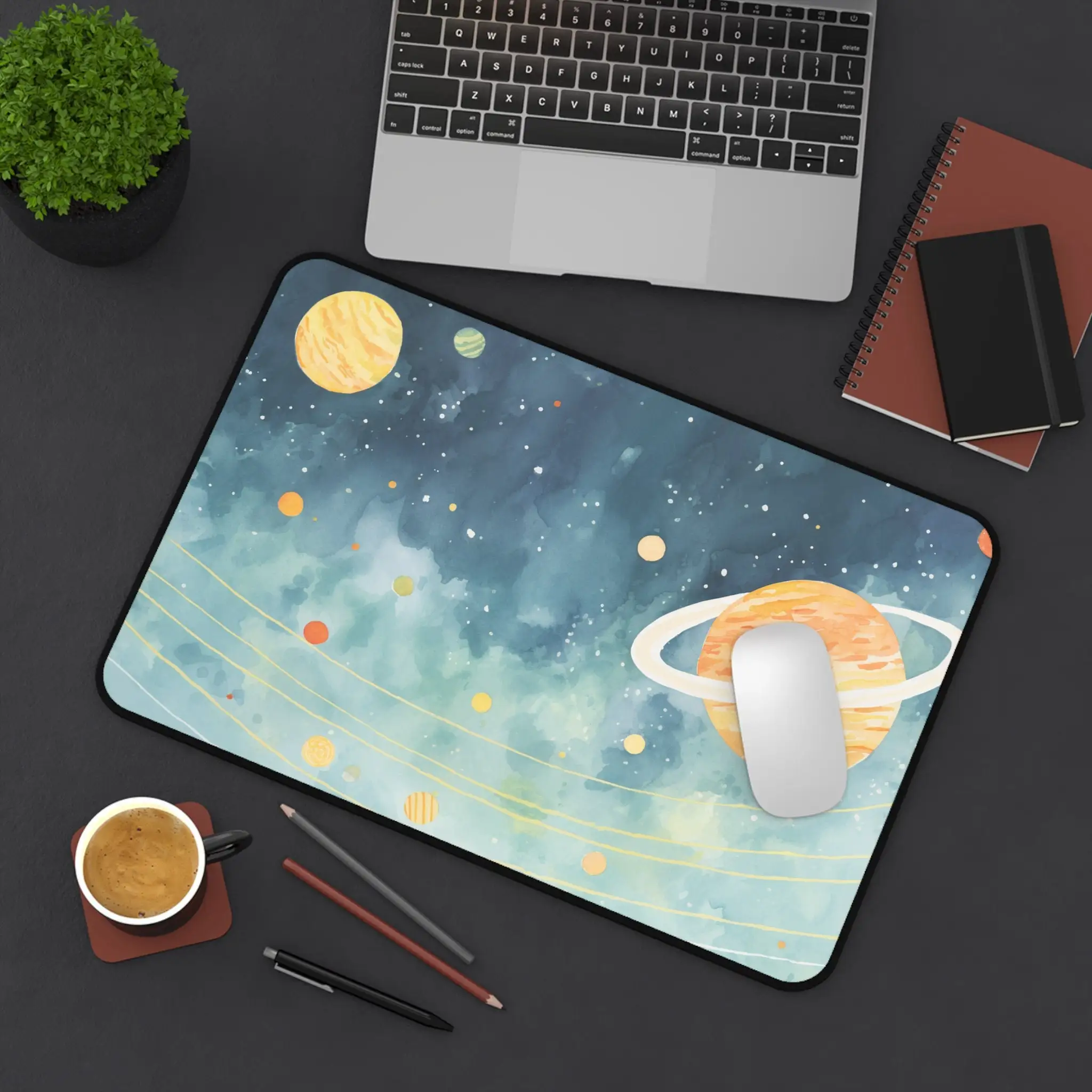 Tapete de mouse em quadrinhos espaciais, tapete de mesa com tema espacial, tapetes de mouse impermeáveis antiderrapantes, decoração de escritório, presente perfeito para amigos