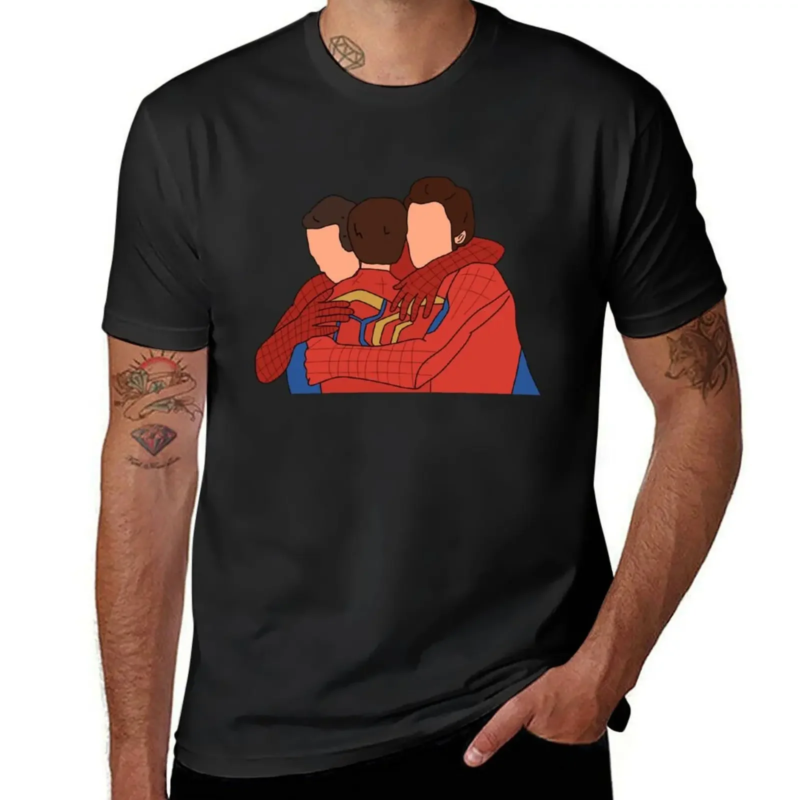 3 Spideys Hug NWH T-Shirt animal prinfor boys summer top shirts graphic man t shirt Men's t-shirt