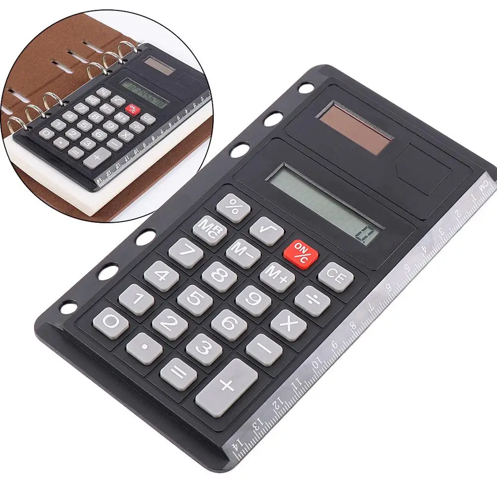 Creative 8 Digits with Ruler for A5 A6 B5 Calculators Spiral Calculator Loose Leaf Office Electronics