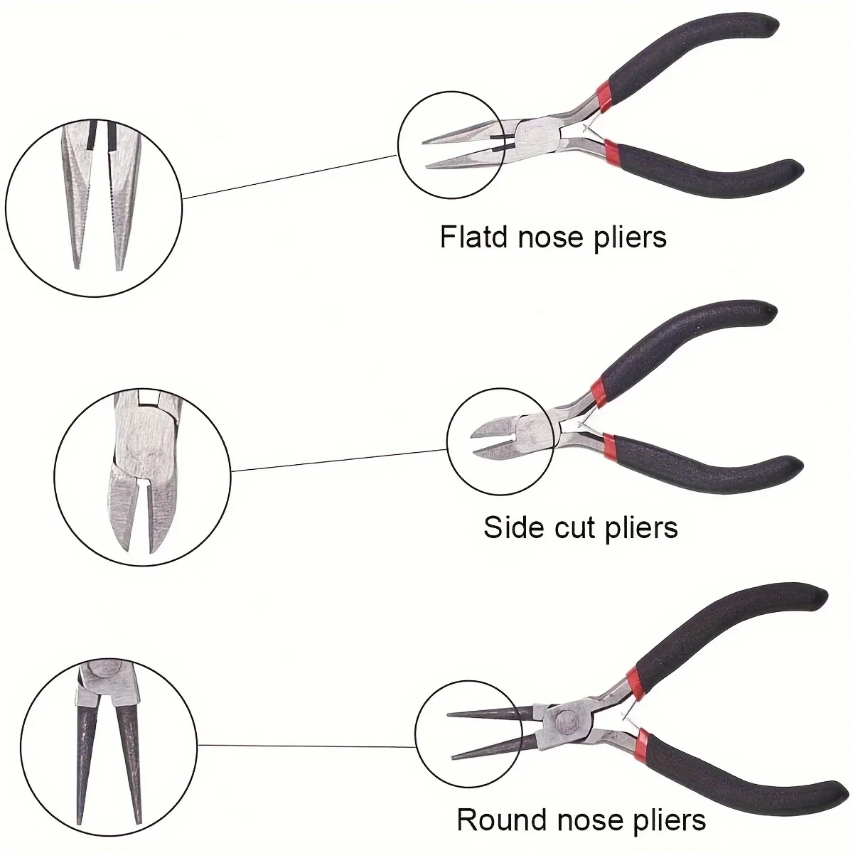 DIY Schmuckherstellungs-Werkzeugset 8-teilig Handgefertigte Zangen, Schere, Pinzette, Springringöffner, Geeignet für Schmuck-Handarbeit – Detail 7