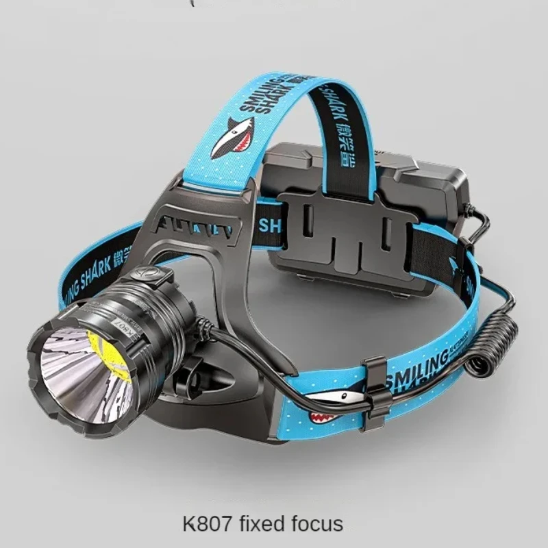  Smiling Shark High Power Strong Light Headlamp Outdoor Hiking Construction Site Construction Focusing Waterproof Headlamp