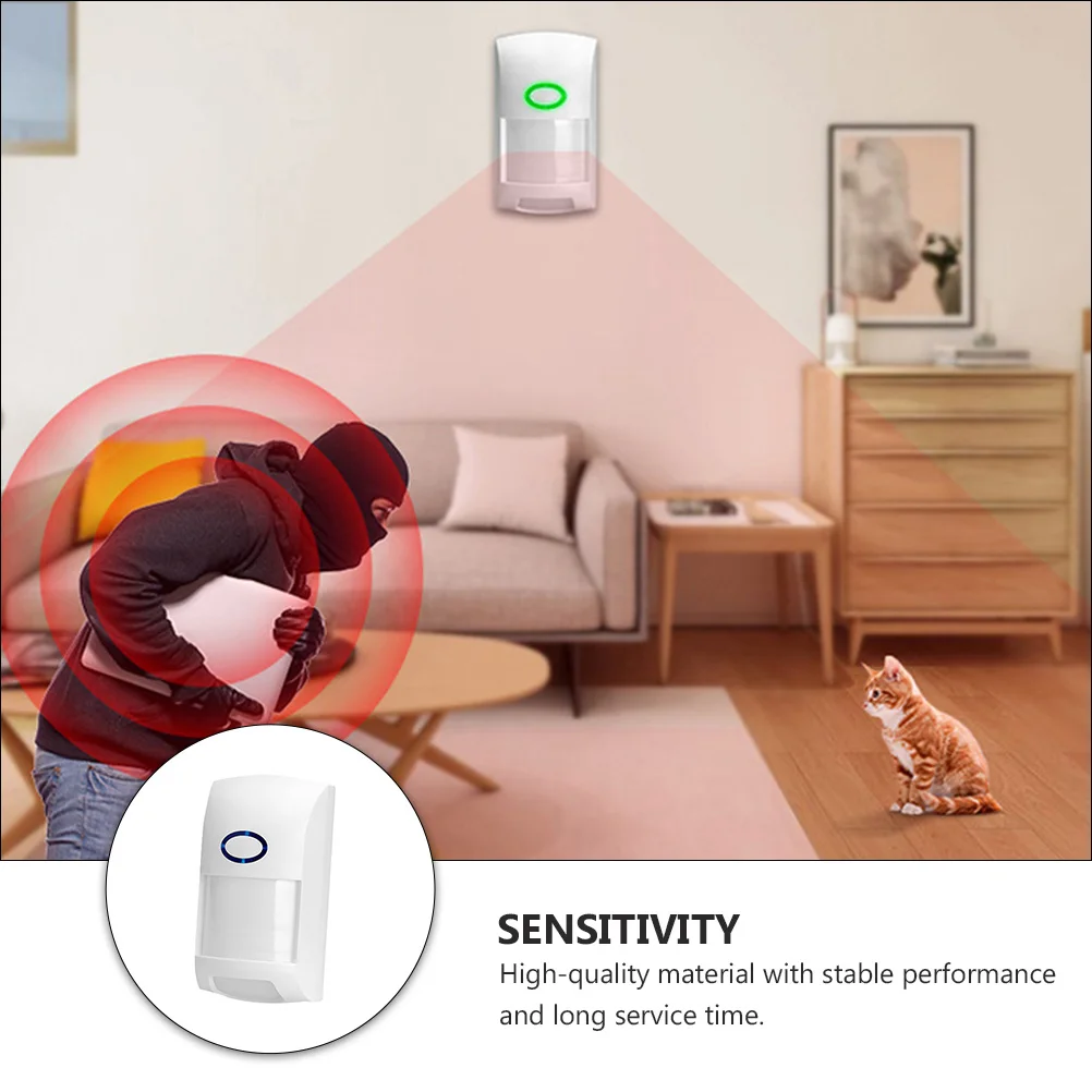1Pcs Infrared Alarm Buzzer High Sensitivity Motion for Home Security White Compact Lightweight Body Sensor with Audible