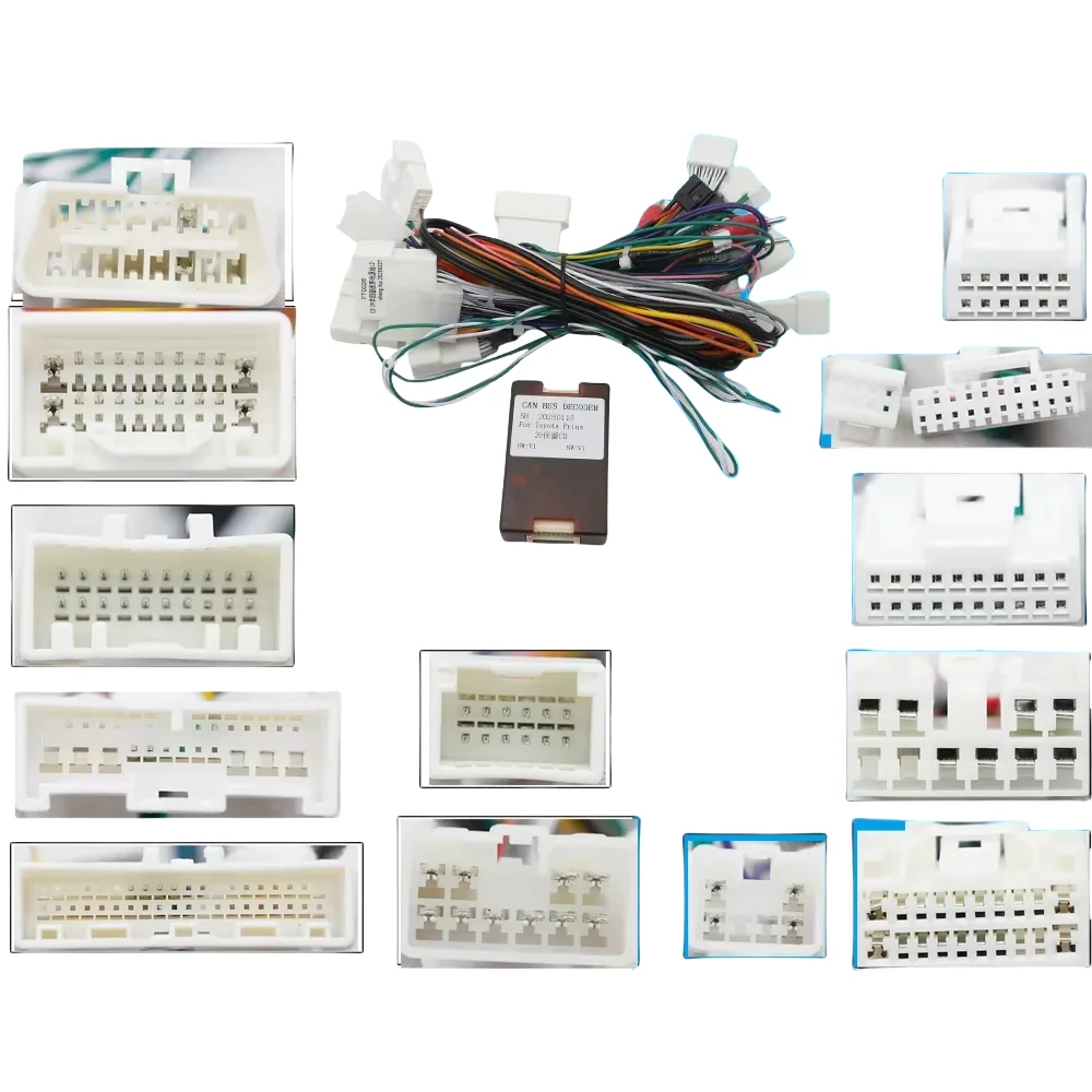 Car 16pin Wiring Harness Adapter Canbus Box Decoder Android Radio Power Cable  For Toyota Prius 20