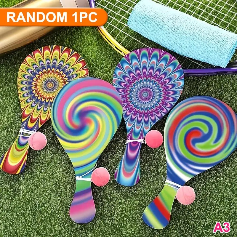Wooden Paddle Ball With String And Ball Perfect for HandEye Coordination Elastic Paddle Durable Wood for Travel Beach Fun