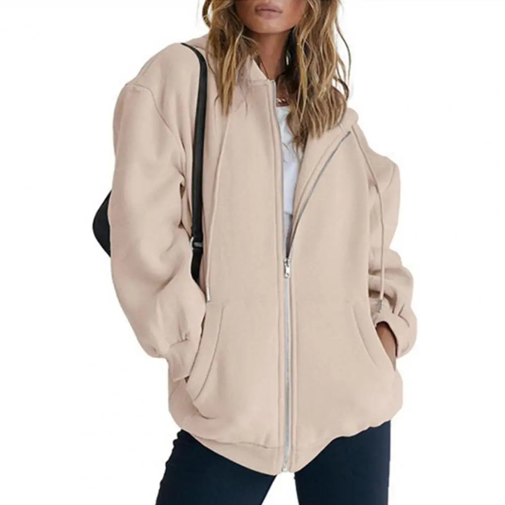 Gepersonaliseerde trui met capuchon Gezellige herfstfleece hoodies met rits voor dames met zakken Workout-outfits voor dagelijks gebruik in de winter