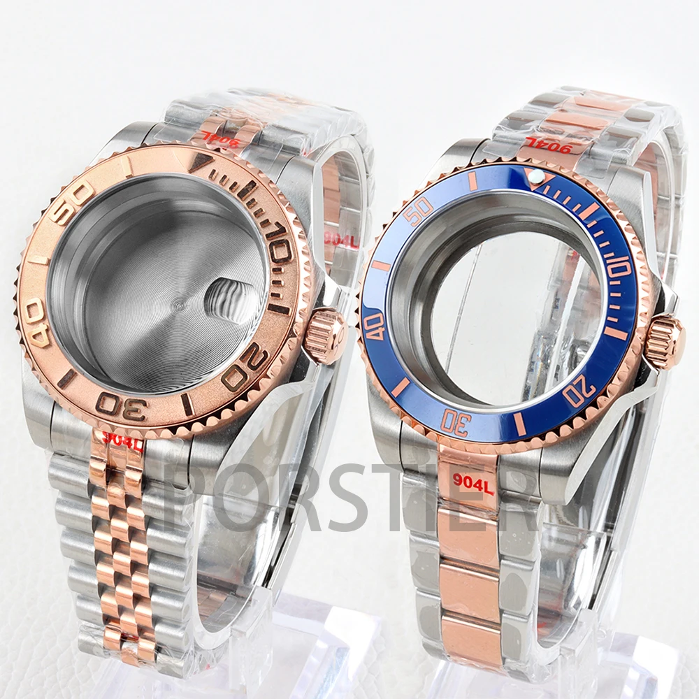 40mm NH35 ケース サファイアガラス セイコー NH34 NH35 NH36 NH38 ムーブメント SUB GMT ヨットマスター ステンレススチール ジュビリー/オイスターストラップ用